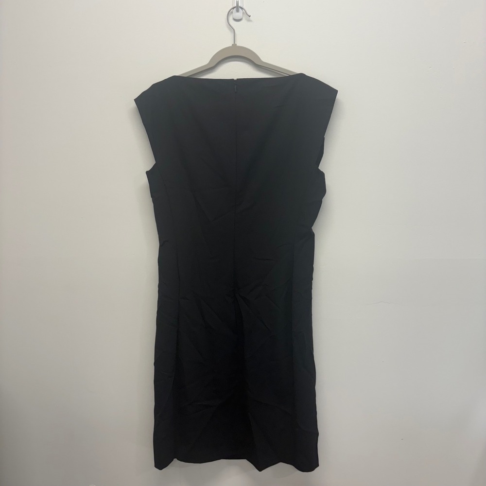 Hugo Boss Daperla Black Wool Ruffle Sheath Dress Career Womens Size 10 - Picture 4 of 9